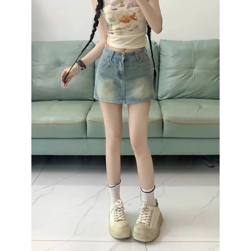美式高腰牛仔半身裙女夏季202半身裙
