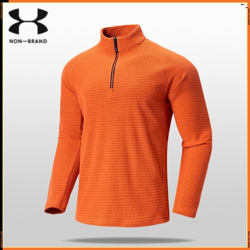 新款魔方一体绒半拉链卫衣男