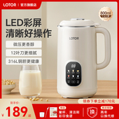 lotor徕多豆浆机家用全自动小型免过滤2025新款 迷你破壁机1一2人3
