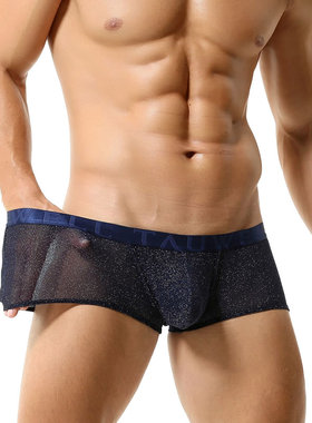 Tauwell/特为男士低腰平角内裤 网纱半透明银线透气 青年性感潮男