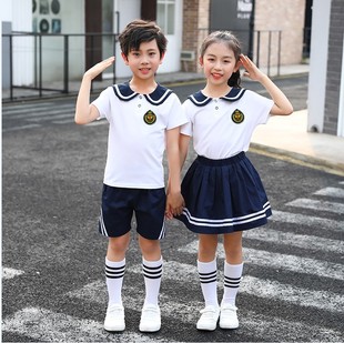儿童班服海军风毕业照演出服小学生校服套装 幼儿园园服夏装 学院风