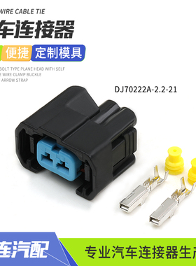 DJ70222A-2.2-21黑色2孔2.2系列线束连接器适用于汽车喷油嘴插头