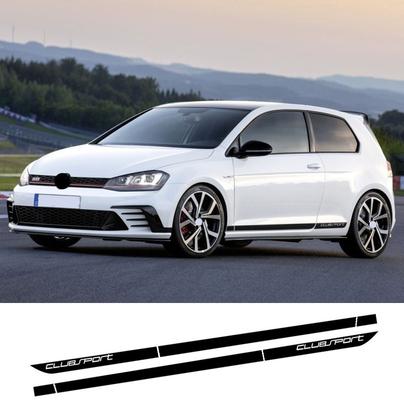 大众高尔夫7车身侧门拉花GOLF8车门侧裙贴纸GTI7.5下门边改装车贴