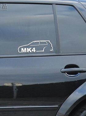 MK4GOLF高尔夫贴纸 VW改装反光车贴三角窗贴纸后窗玻璃贴拉花装饰