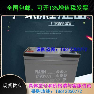 FIAMM 蓄电池12V33AH直流屏机房基站工业12SP-33发电厂通讯