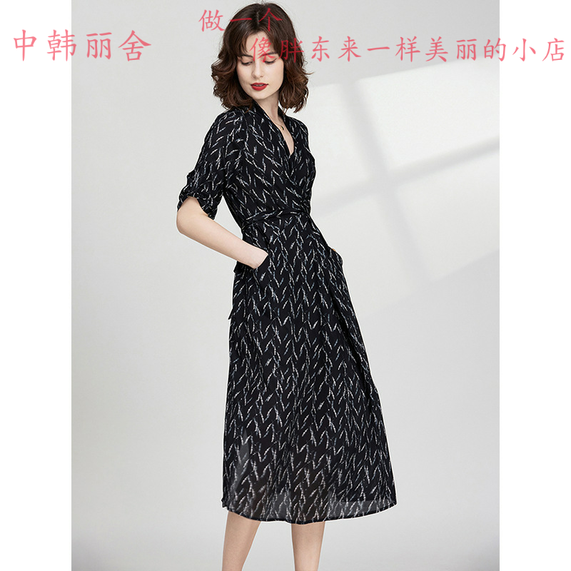 【反季促销】新款夏季重磅真丝连衣裙收腰宽松系带桑蚕丝大码高端