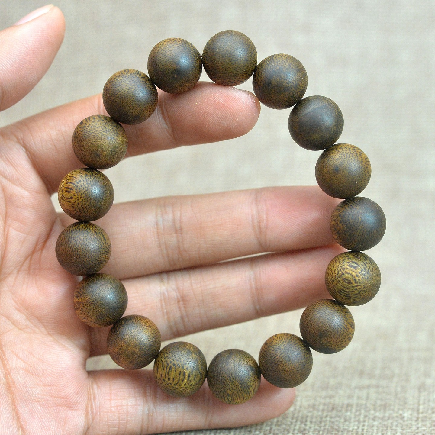 正华海南天然奇楠沉香淳化老料13MM手串文玩海南沉香13C-1216