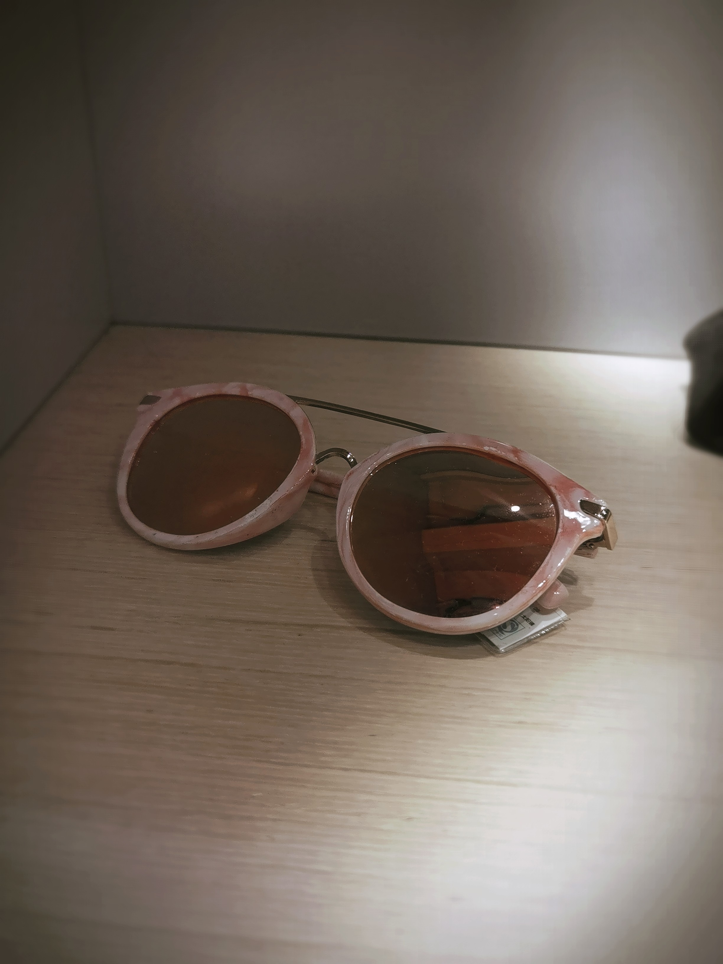 she's茜子专柜正品国内代购墨镜偏光遮阳粉色大理石花纹太阳镜