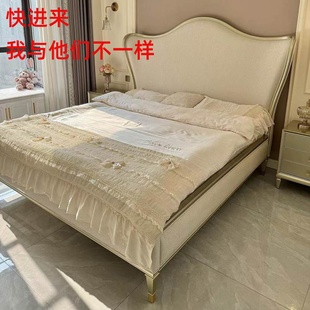 轻奢全实木床双人床 豪派顶配元 美式 家具 宝床 2米2.2米主卧大床