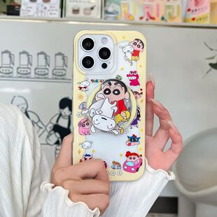 s23个性 a56a57a55a54防摔a37a36a35a17 可爱s22 卡通黄围边蜡笔小新适用三星s26ultra手机壳硅胶s25fe创意s24