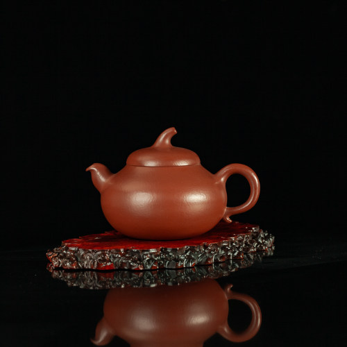 宜兴原矿紫砂壶手工泡茶壶传统工艺精品茶具朱泥茄瓜壶250CC