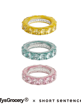 TysGrocery x Short Sentence联名系列 26半透明珐琅包裹排钻戒指