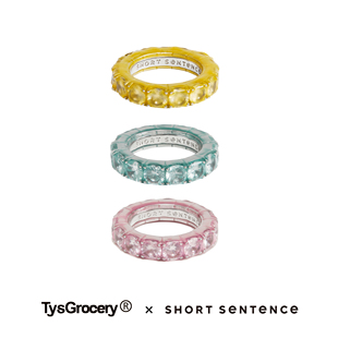 TysGrocery x Short Sentence联名系列 26半透明珐琅包裹排钻戒指