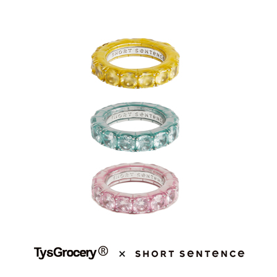 TysGrocery x Short Sentence联名系列 26半透明珐琅包裹排钻戒指