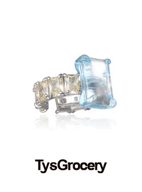 TysGrocery方形开口戒指女