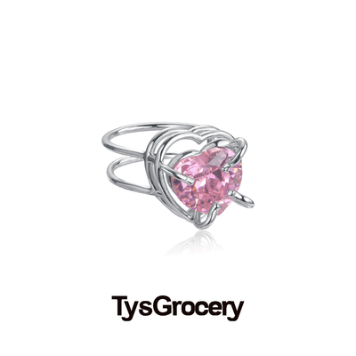 TysGrocery桃心开口戒指纯银镶嵌