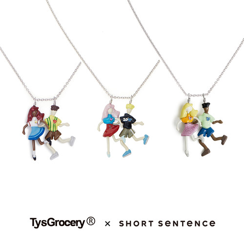 TysGrocery x Short Sentence联名系列 26 珐琅奔跑好朋友项链