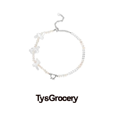 TysGrocery SS2021 A home Issue 系扣珍珠短项链