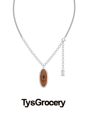 TysGrocery 22 PARK3 手工打磨翻毛牛皮托盘宝石项链