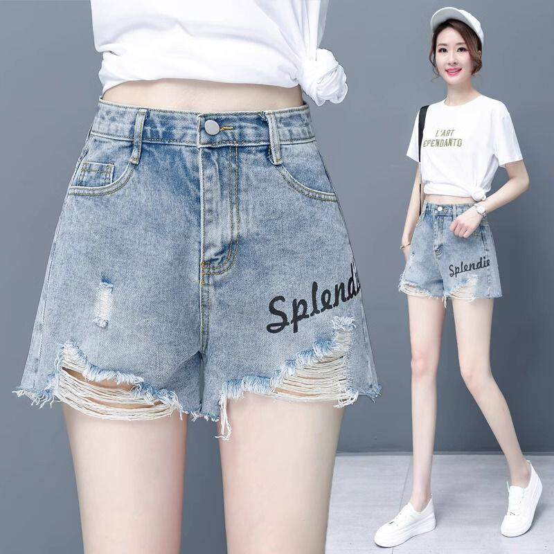 毛边牛仔短裤女夏季薄款图片