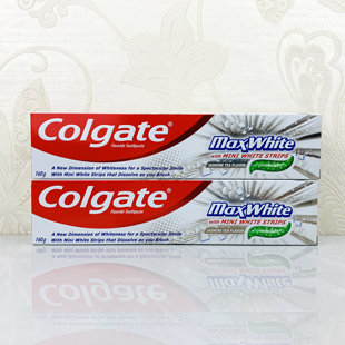 2支装Colgate高露洁牙膏冰爽美白牙膏160g冰片美白因子maxwhite