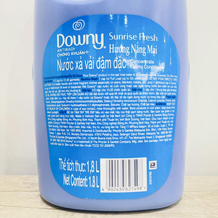 越南Downy当妮多丽衣物柔顺剂1.8L/1800ml粉盖蓝瓶优雅花香柔顺液