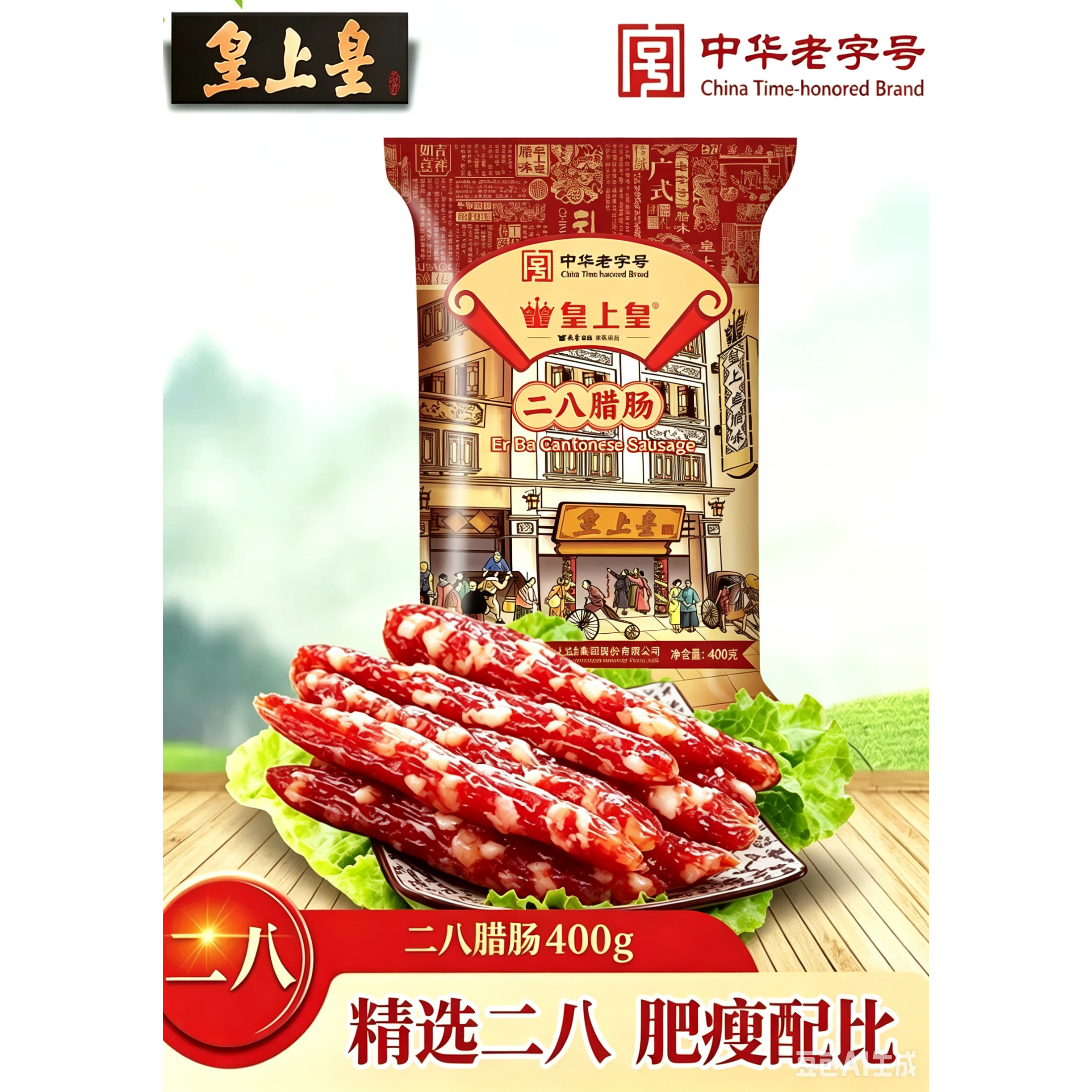 皇上皇腊肠腊肉二八腊肠广州正宗