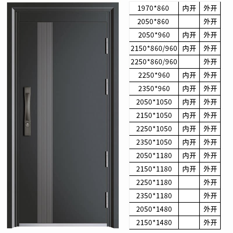 新款甲门永康新款防盗门家用进户门锌合金加厚指纹一体简约安全门