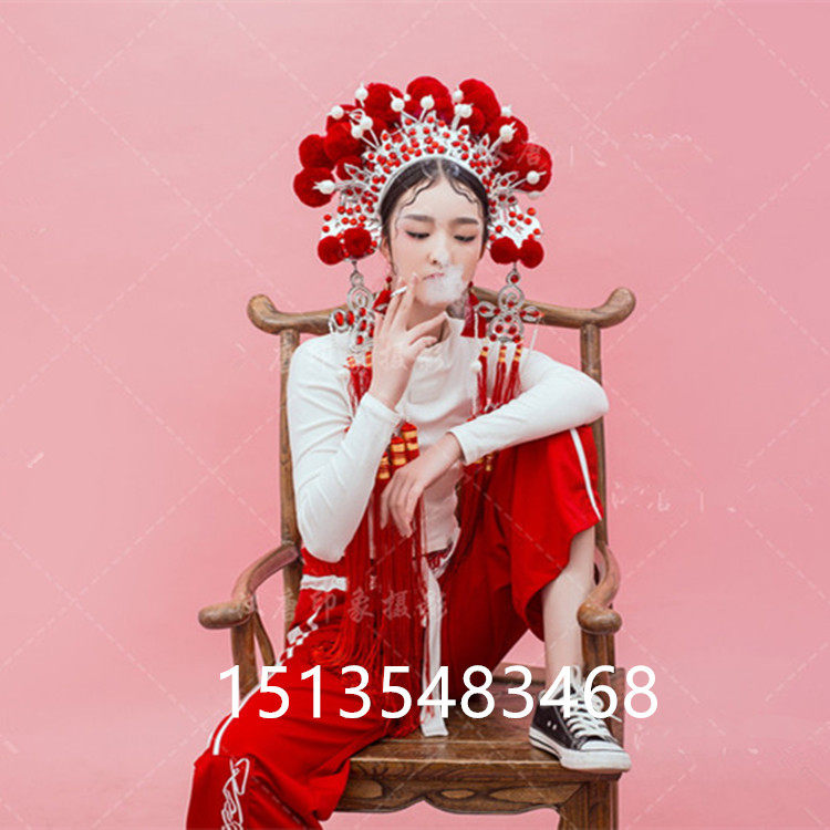 戏剧凤冠霞帔新娘头饰七星古装