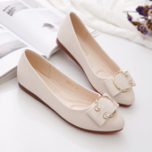 单鞋 软底妈妈鞋 女2025新款 豆豆鞋 平底鞋 夏瓢鞋 春秋女鞋 浅口皮鞋 子