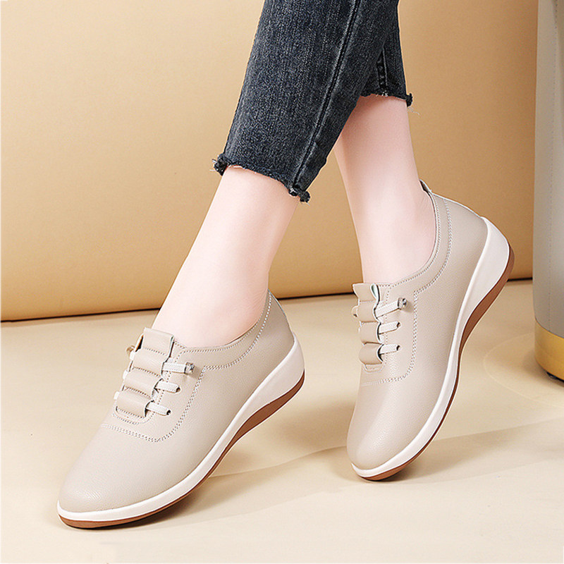 真皮休闲鞋女2025新款秋冬女鞋百搭单鞋小皮鞋舒适软底平底妈妈鞋,女鞋,时尚休闲鞋,淘宝优惠券,粉丝福利购,淘宝优惠卷