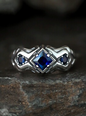 孤星戒指男个性复古轻奢霸气独特高级原创设计感百搭开口指环