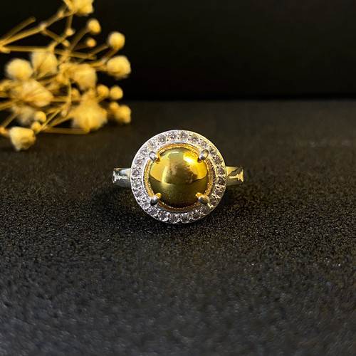 复古时尚镶嵌泰牌金色吸米星戒指