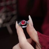 转运铜钱貔貅戒指女复古国潮民族风小众创意个性 百搭开口指环 时尚