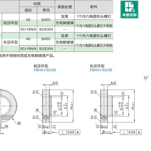 固定环FBH51 52 56-D17 D20 D25-S21 S23 S24 S27 S28 S29 S31