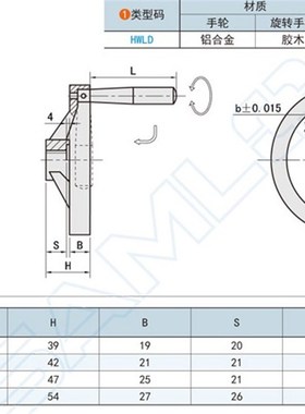 HWLD HWLE-80/122/158/100/198收纳式双辐条背波手轮机床手摇顶丝