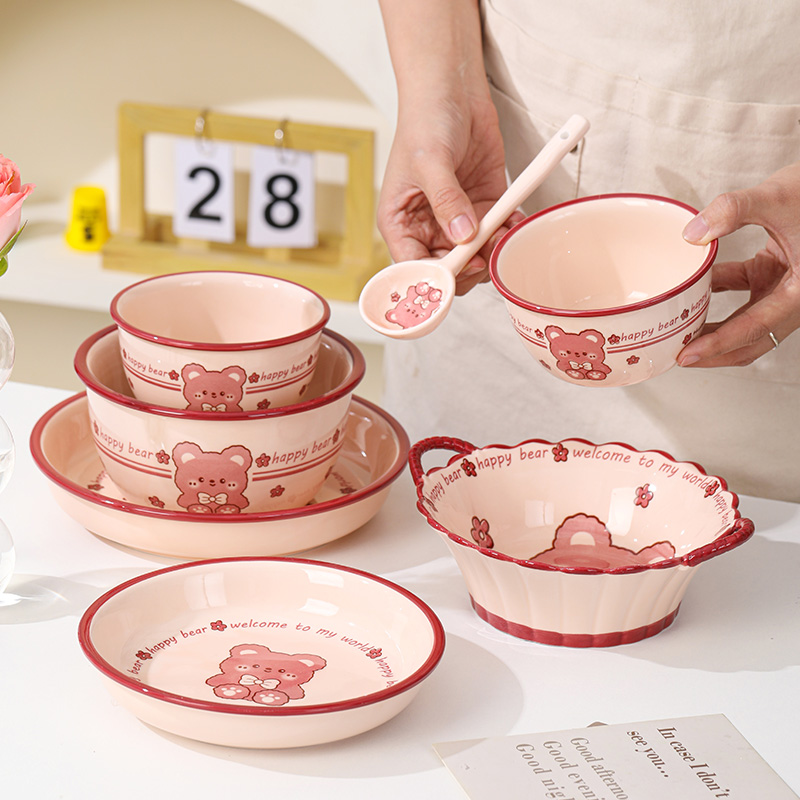 卡通可爱陶瓷家用碗盘