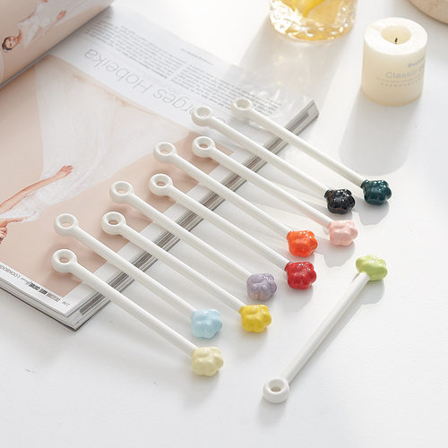 牛奶咖啡陶瓷搅拌勺棍高颜值奶茶搅拌棒家用奶粉搅拌多用途勺子