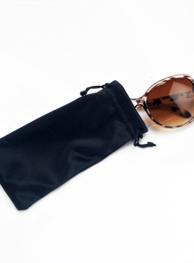 眼镜袋 布袋 简约便携黑色眼镜袋眼镜用布袋纤维眼镜袋子