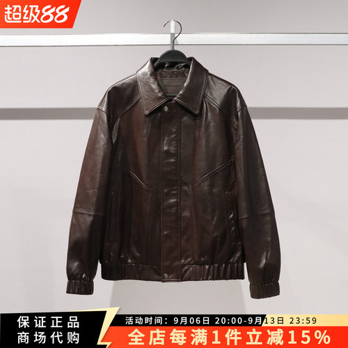 太平鸟时尚百搭翻领皮衣夹克外套
