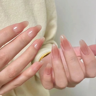 网红穿戴美甲甘露寺同款 腮红裸色美甲穿戴甲可拆卸甲片假指甲贴片