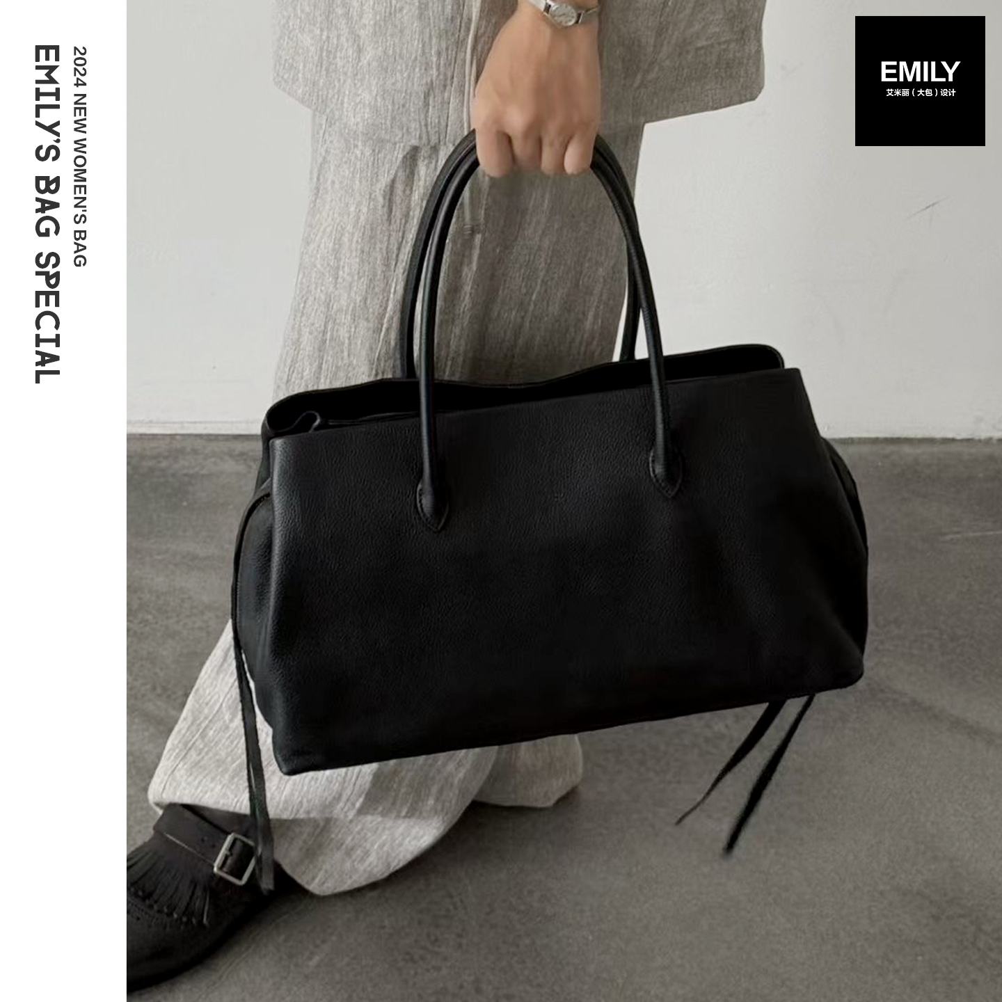 新款真皮麂皮女包多夹层大托特包