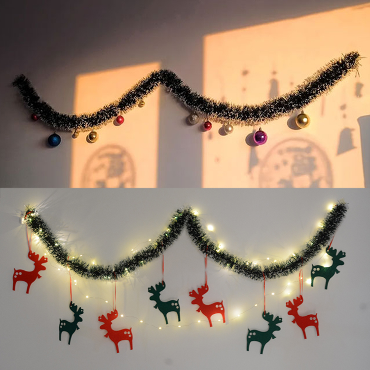 圣诞节装饰毛条 绿色毛条 圣诞树配件材料包装扮彩带藤条场景布置