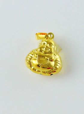 纯黄铜空心久不掉色弥勒佛吊坠