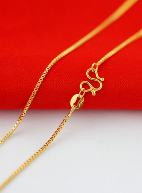 爆款黄金项链盒仔链纯黄铜盒子链