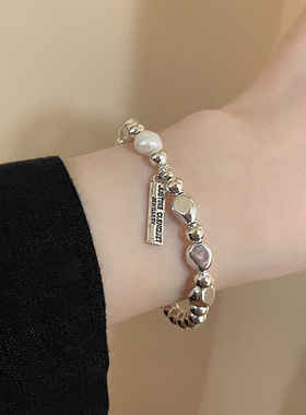 巴洛克珍珠手链女轻奢小众简约气质碎银子手串网红同款手饰品