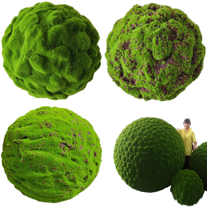 定做绿球吊顶苔癣球大青苔球假造景商场草球仿真苔藓球植物球装饰
