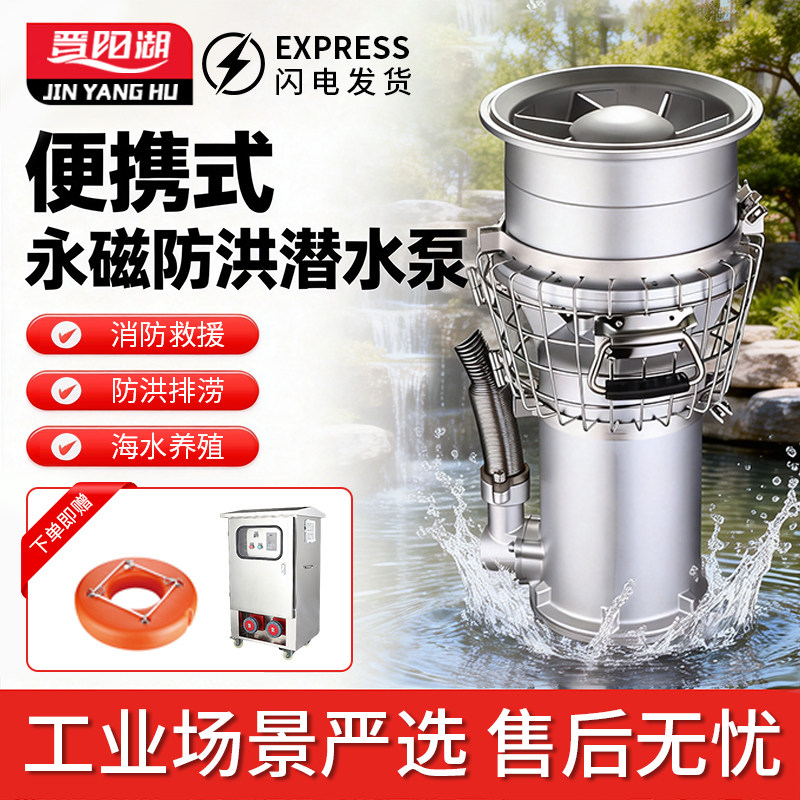 永磁变频防汛泵大流量出水泵高扬程便携式洪涝泵永磁防洪潜水泵