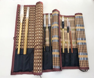 安邦笔庄大中小保护毛笔笔帘卷毛笔纯手工帘袋笔袋卷便携式笔帘