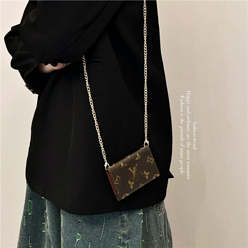 潮牌经典老花零钱包复古欧美卡包适用证件收纳迷你卡套斜跨小包奢,3C数码配件,耳机保护套,淘宝优惠券,粉丝福利购,淘宝优惠卷